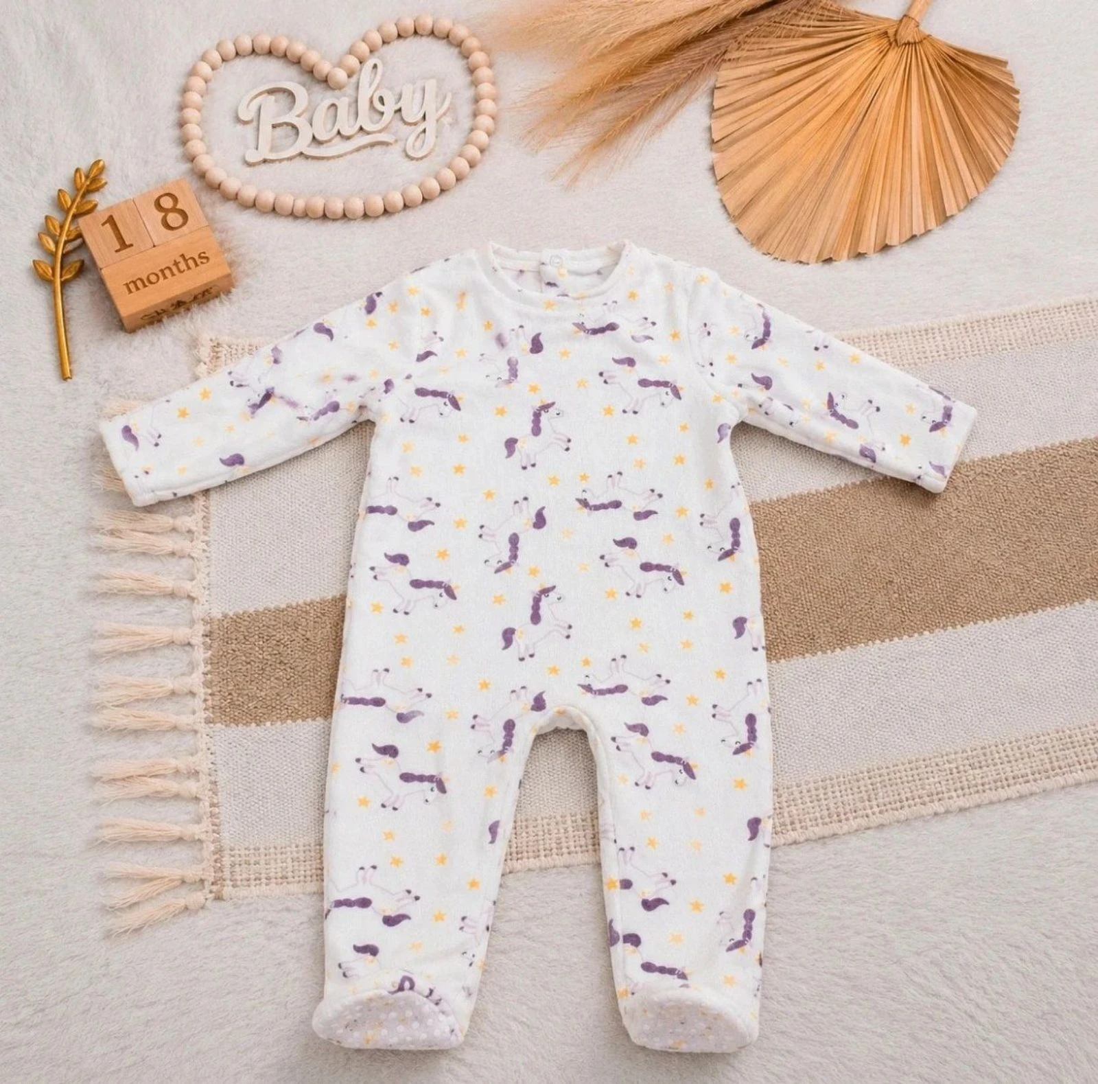 🦄🤍 pyjama en velours motif licorne - 18 mois 🤍🌸